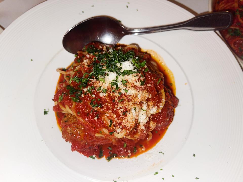 spaghetti and meatballs at joanne trattoria