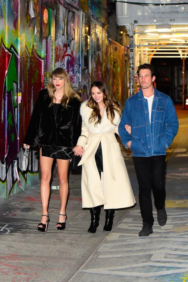 Taylor Swift wears heels, minidress for 34th birthday with Blake