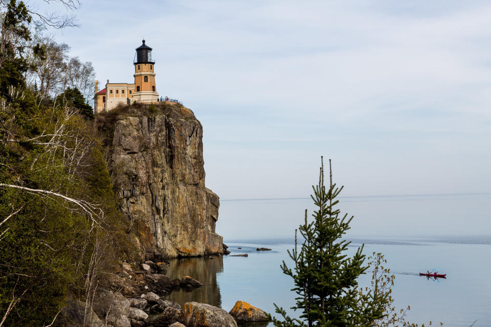 "This picturesque cliffside beacon no longer calls to sailors but shines once a year in honor of a famous shipwreck."