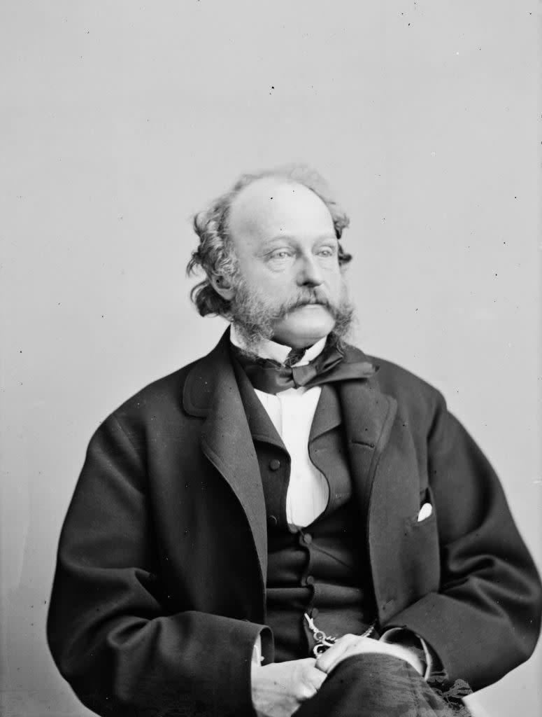 a black and white portray of john van buren, wearing a suit and tie and looking off camera