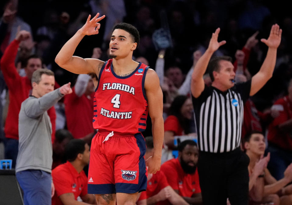 Florida Atlantic Owls guard Bryan Greenlee (4) and his team were huge underdogs to win the championship this season. (Photo: Robert Deutsch-USA TODAY Sports)