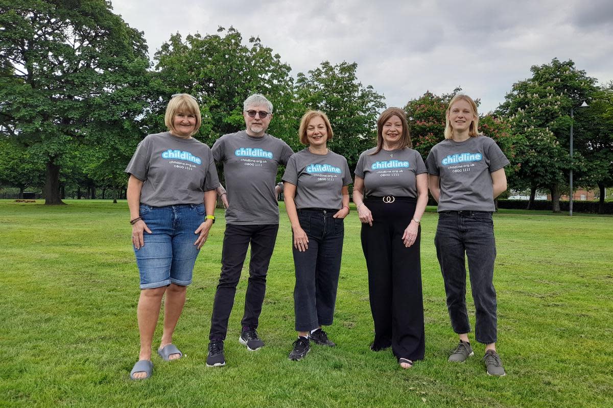 (Left to right) Jules Collins, Martin Whelan, Angela Sloan, Sandra Jones and Megan Williams <i>(Image: NSPCC)</i>