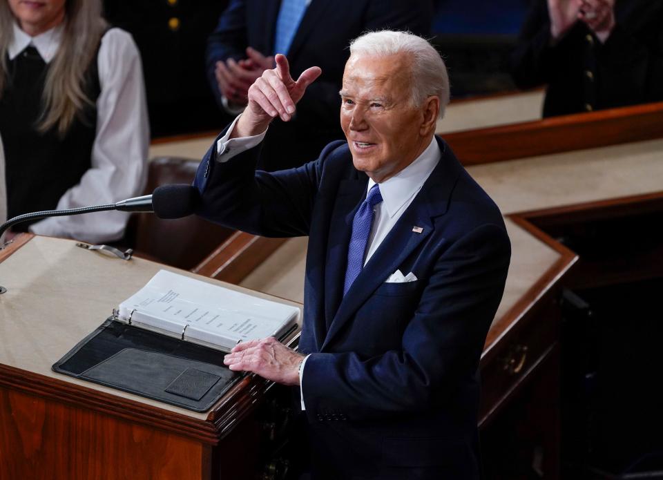 President Joe Biden before delivering the State of the Union address to Congress at the U.S. Capitol in Washington on March 7, 2024.