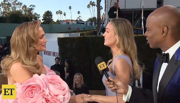 Brie Larson y Jennifer Lopez en los Globos de Oro 