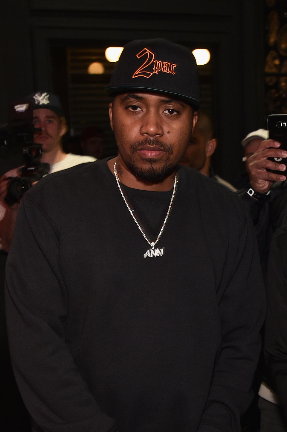 Nas Wearing 2Pac Hat