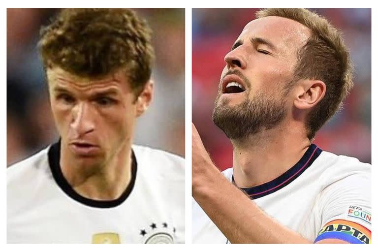 Thomas Müller y Harry Kane, referentes de Alemania e Inglaterra, respectivamente