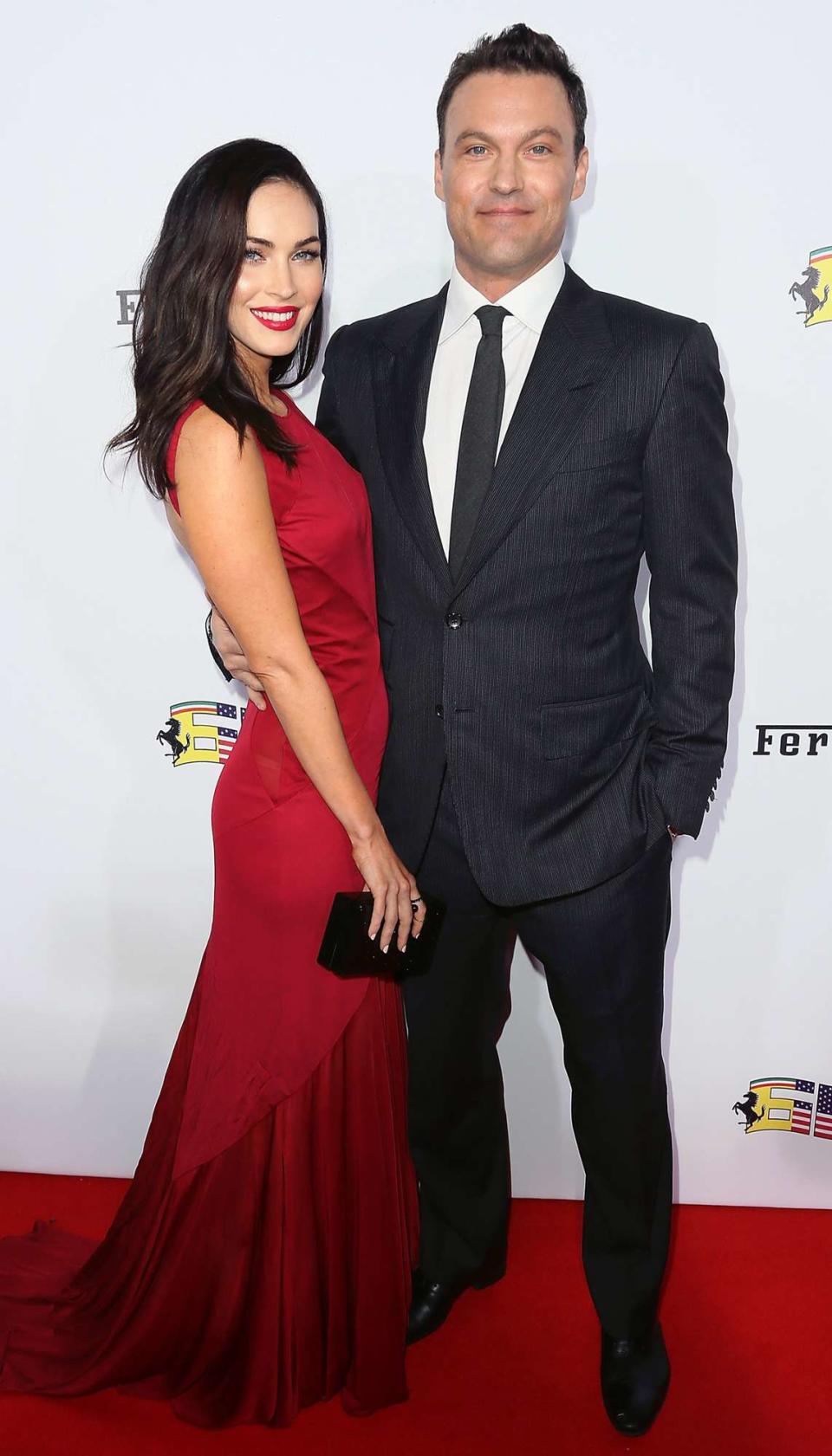 Megan Fox (L) and husband actor Brian Austin Green attend Ferrari's 60th Anniversary in the USA Gala at the Wallis Annenberg Center for the Performing Arts on October 11, 2014 in Beverly Hills, California
