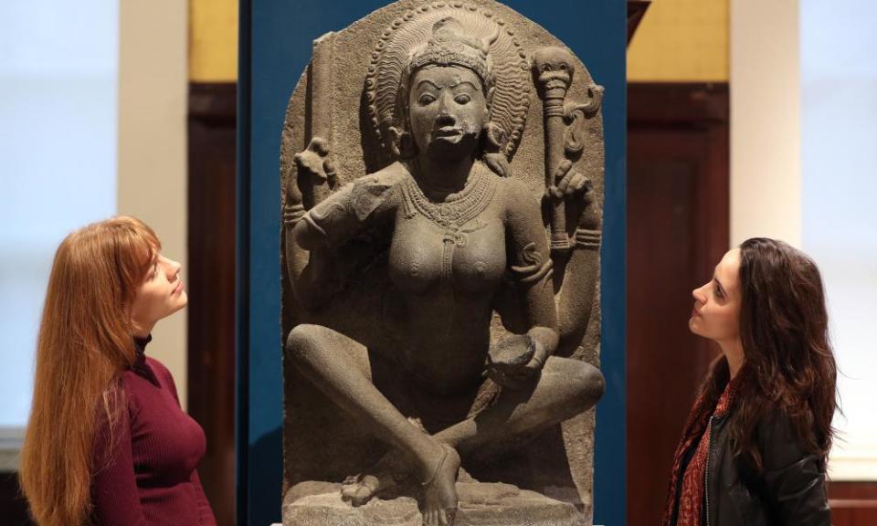 A sculpture of a yogini made in about AD900 in Kanchipuram, northern Tamil Nadu, India