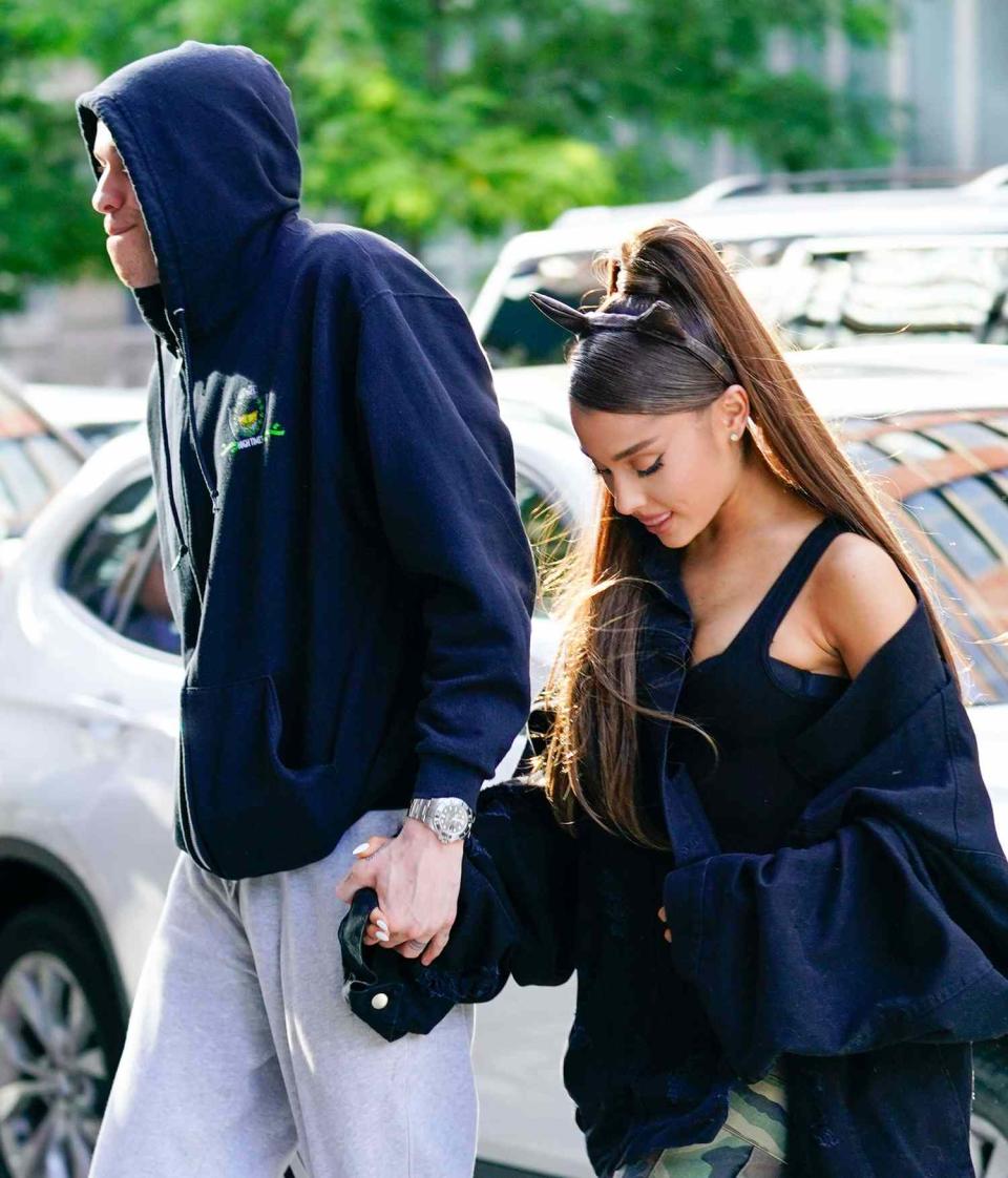 Ariana Grande and Pete Davidson out and about on June 25, 2018 in New York City