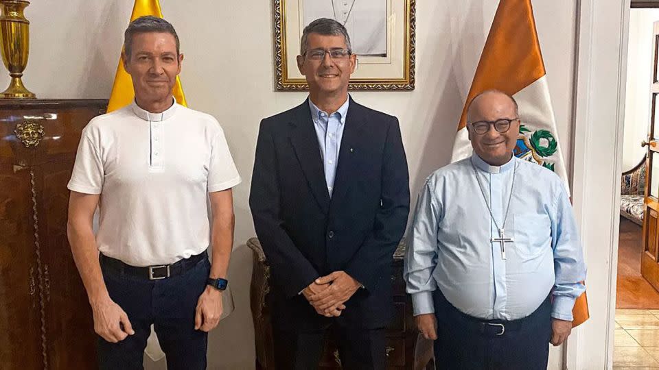A photo posted to the Sodalicio de Vida Cristiana's Instagram account last year showing an organizational meeting with the Vatican. The caption reads: "Our General Superior José David Correa just met with the Holy Father’s envoys to Peru: Mons. Charles J. Scicluna, and Mons. Jordi Bertomeu. We thank them for this place of dialogue about our community’s reality. We also thank Pope Francis for his concern about the Church and the Sodalitium." - From Sodalicio de Vida Cristiana/Instagram