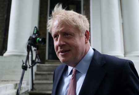 PM hopeful Boris Johnson leaves his home in London