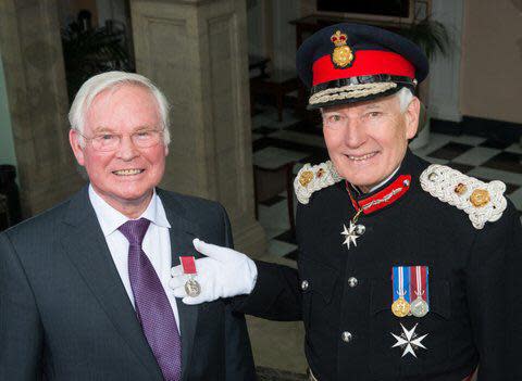 York Press: Flashback to when Lord Crathorne KCVO presented the BEM - British Empire Medal - to Ken Garland for his Charitable Services to the Community in York & District for nearly 50 years