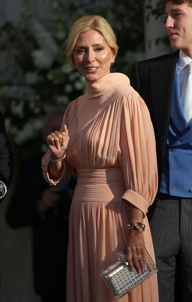 Marie-Chantal Miller en la boda de la princesa Teodora de Grecia