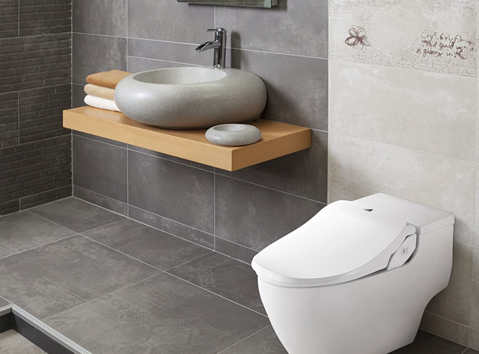 Treat your bum! This Bio Bidet smart toilet seat is heated! (Photo: Amazon)