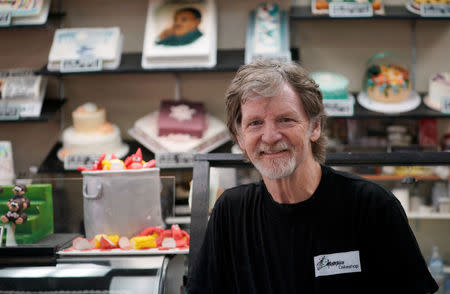 Baker Jack Phillips poses in his Masterpiece Cakeshop in Lakewood, Colorado U.S. September 21, 2017. Picture taken September 21, 2017. REUTERS/Rick Wilking