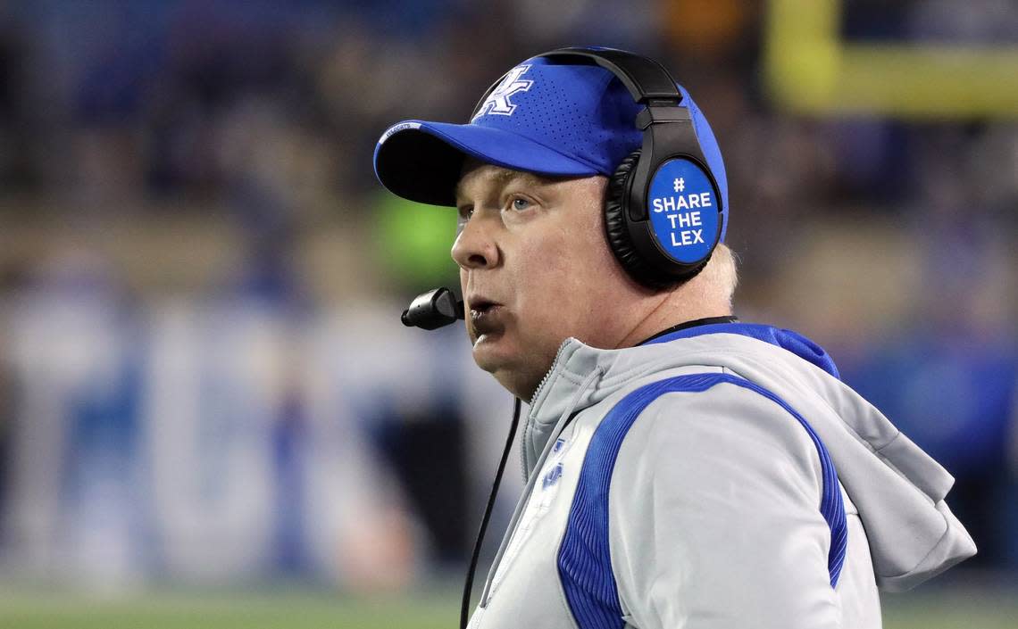Kentucky head coach Mark Stoops during a game against Tennessee at Kroger Field on Nov. 6, 2021.