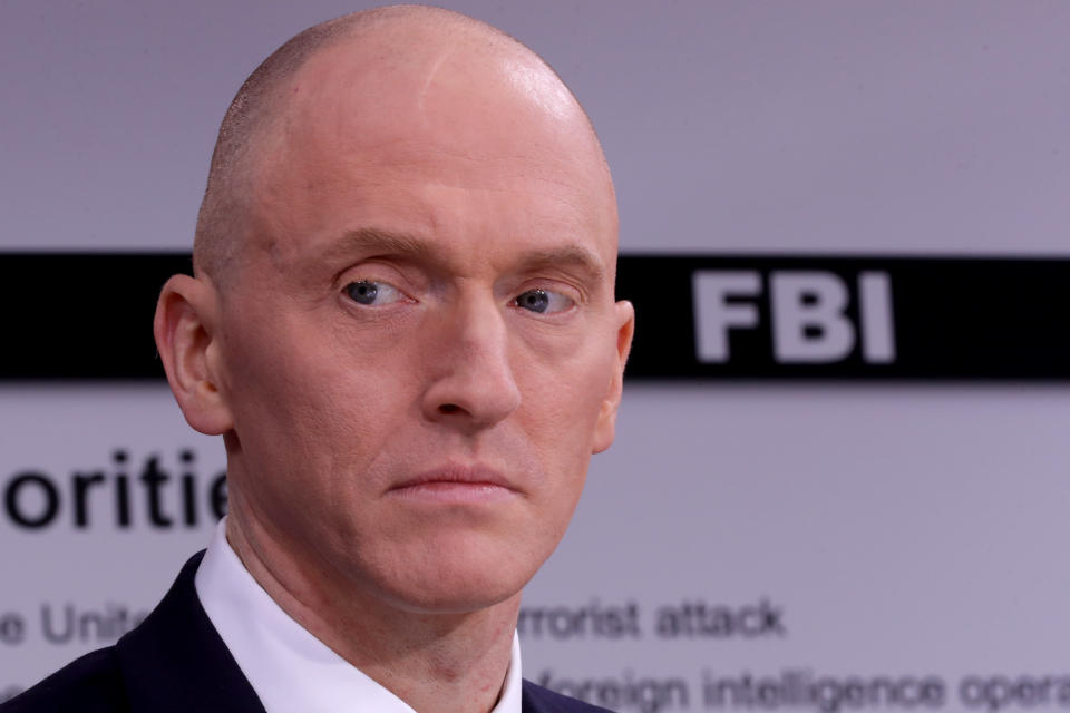 Carter Page participates in a discussion on 'politicization of DOJ and the intelligence community in their efforts to undermine the president' hosted by Judicial Watch at the One America News studios on Capitol Hill May 29, 2019 in Washington, DC. (Photo: Chip Somodevilla/Getty Images)