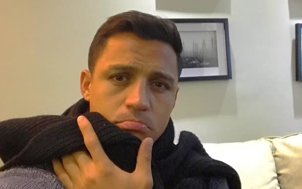 Alexis Sanchez posted a picture of himself looking down in the dumps  - Instagram 