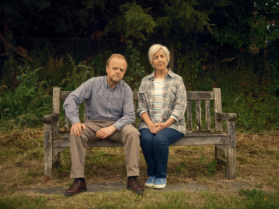 Toby Jones and Julie Hesmondhalgh play partners in Mr Bates vs The Post Office.