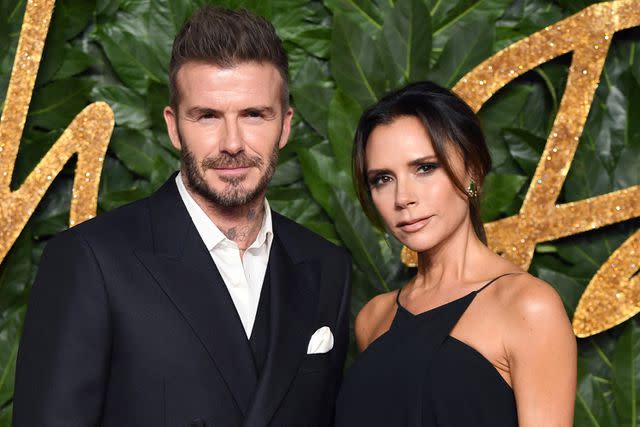 <p>Karwai Tang/WireImage</p> David Beckham and Victoria Beckham arrive at The Fashion Awards 2018