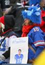 A fan of the Buffalo Bills shows her support for Tim Tebow #15 of the New York Jets at Ralph Wilson Stadium on December 30, 2012 in Orchard Park, New York. Buffalo defeated New York 28-9. (Photo by Rick Stewart/Getty Images)