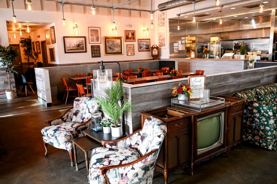 A view of the dining area at The Goat Marketplace and Bistro on Wednesday, Nov. 22, 2023, in Lansing.