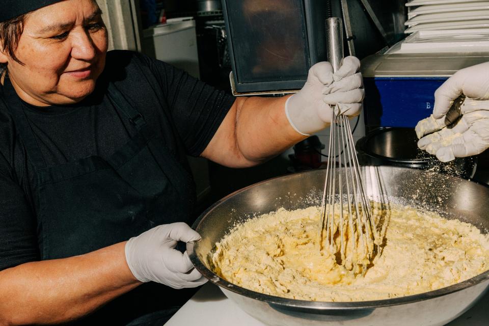 I love Paraguay baking a dish.