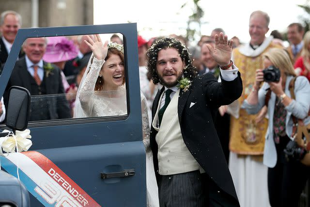 <p>Jane Barlow/PA Images via Getty</p> Kit Harington and Rose Leslie