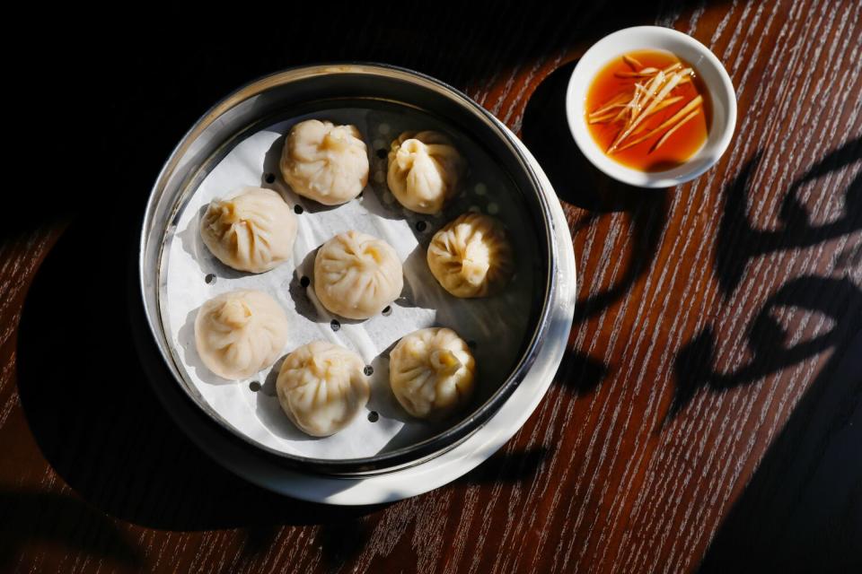 Steamed pork buns at WangJia Restaurant in San Gabriel on Tuesday, September 20, 2022. (Christina House / Los Angeles Times)