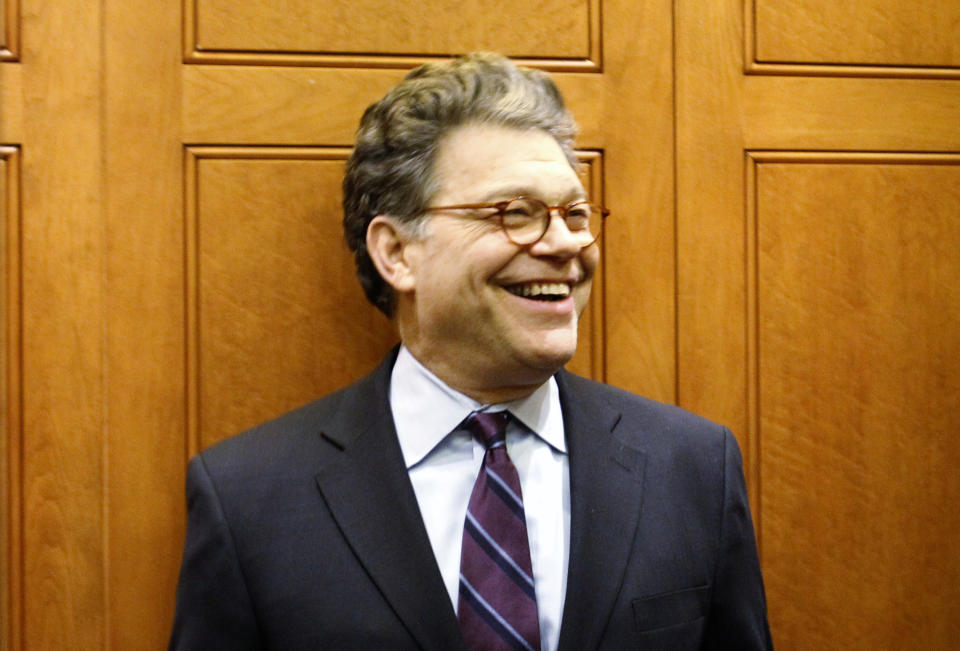 U.S. Senator Al Franken (D-MN) is pictured inside a "Senators Only" elevator as he departs the Senate floor after a vote on Capitol Hill in Washington, December 15, 2010. A deal that President Barack Obama struck with Republicans to extend expiring tax cuts for nearly every working American and spur job growth sailed through the U.S. Senate on Wednesday. Senators voted 81 to 19 to pass the bill, with Republicans and Democrats backing the tax breaks in a rare show of bipartisan support.    REUTERS/Hyungwon Kang  (UNITED STATES - Tags: POLITICS)