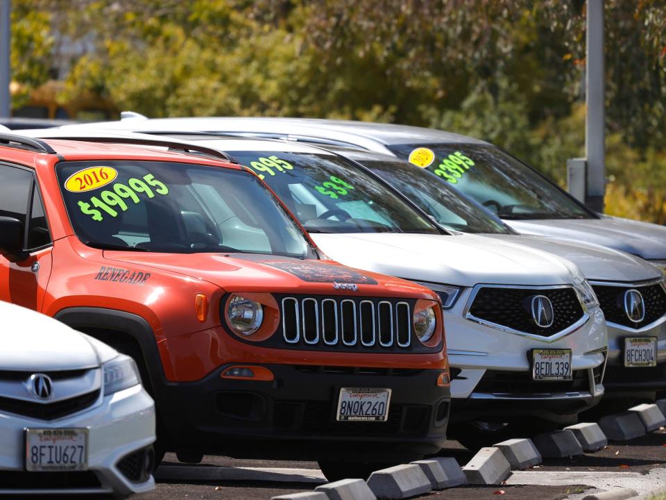 Used cars dealer lot