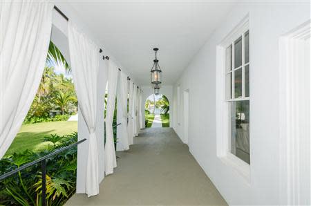 The lanai of the waterfront mansion on Palm Island in Miami Beach once owned by notorious gangster Al Capone is shown in this handout photo provided by One Sotheby's International Realty February 8, 2014. REUTERS/One Sotheby's International Realty/Handout via Reuters