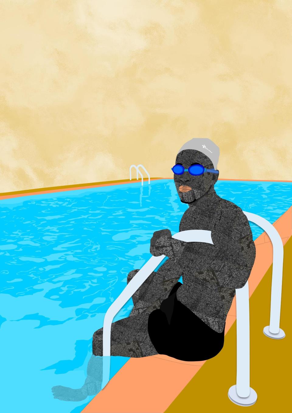 Man in a Pool II (2021) by Nigerian digital artist Osinachi will be auctioned at Christie's as a non-fungible token - Daria Borisova