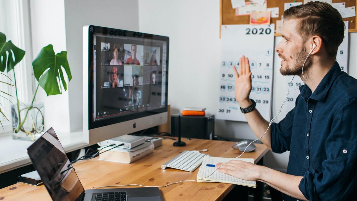 guy meeting over zoom video