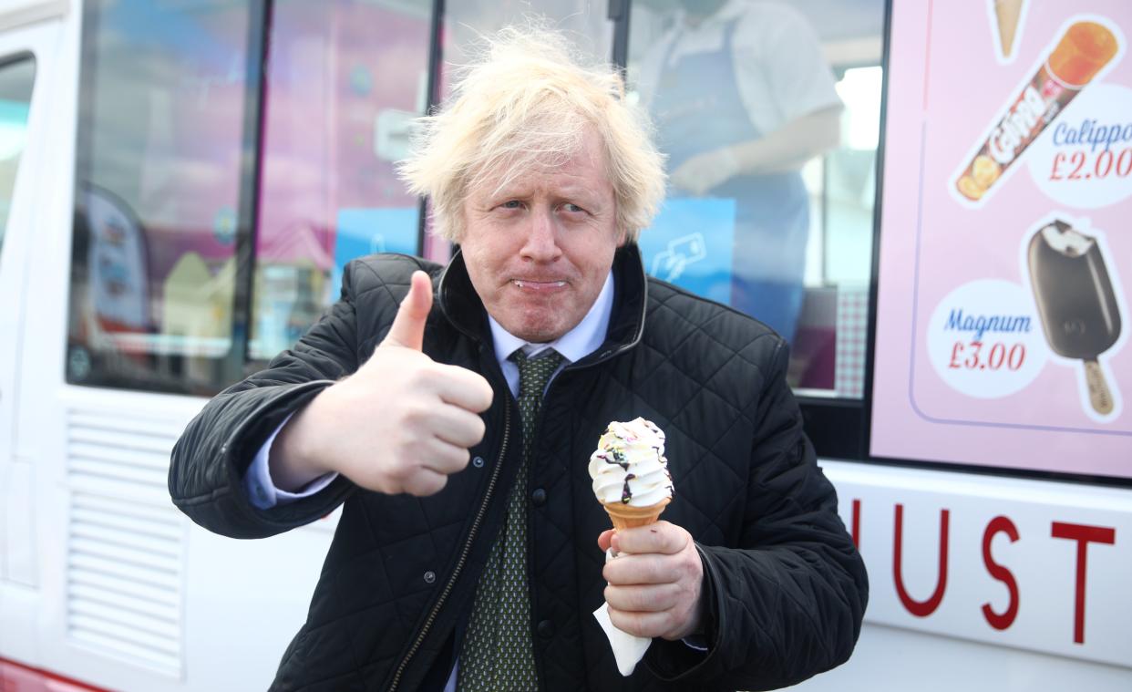 Boris Johnson, pictured here at a holiday park in Cornwall, enjoyed a trip to Mustique at cost reportedly questioned by parliamentary authorities (REUTERS)