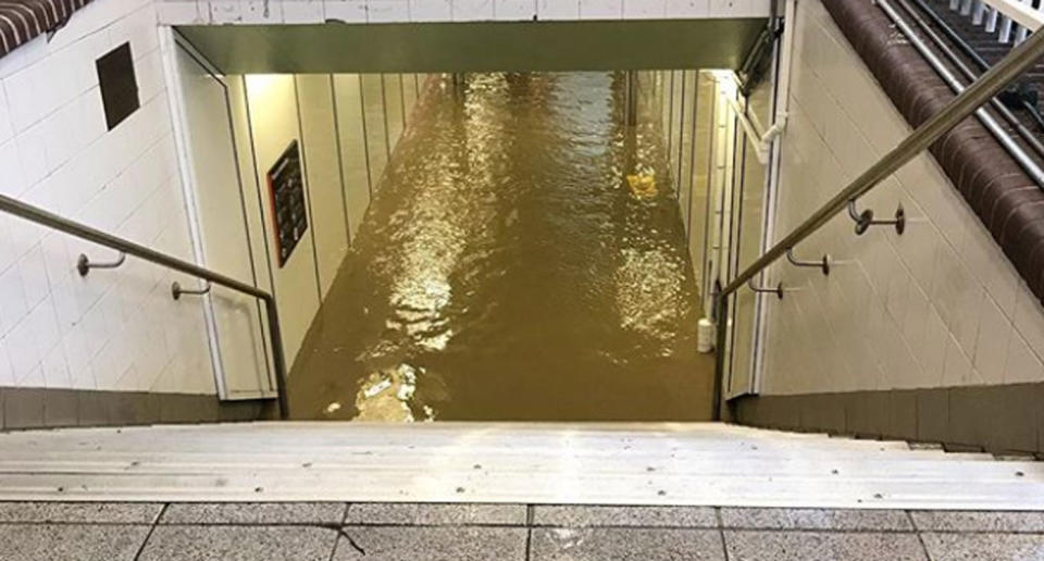 Lewisham Station on Wednesday morning. Source: Instagram/ jenniwren_made