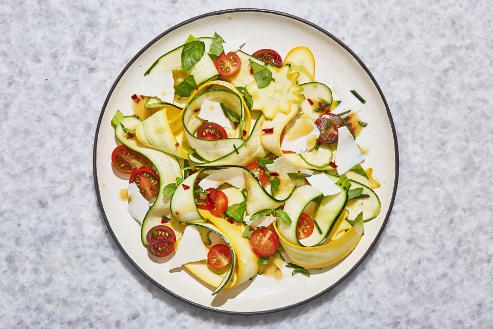 Shaved Squash Salad with Tomatoes and Ricotta Salata