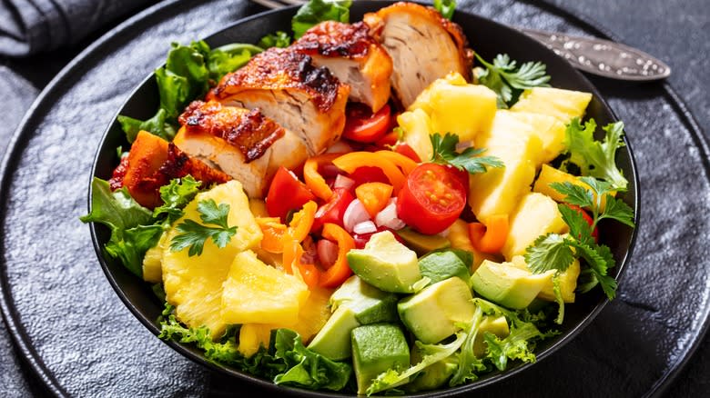 Salad with pineapple and chicken