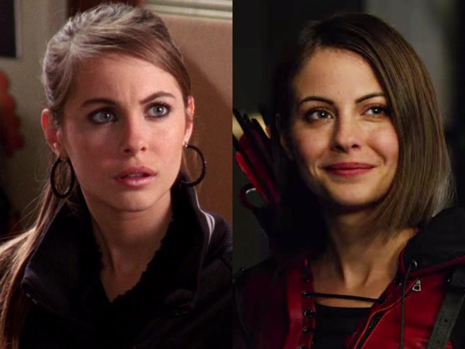 On the left: Willa Holland as Kaitlin Cooper on season four of "The O.C." On the right: Holland as Thea Queen/Speedy on season three of "Arrow."