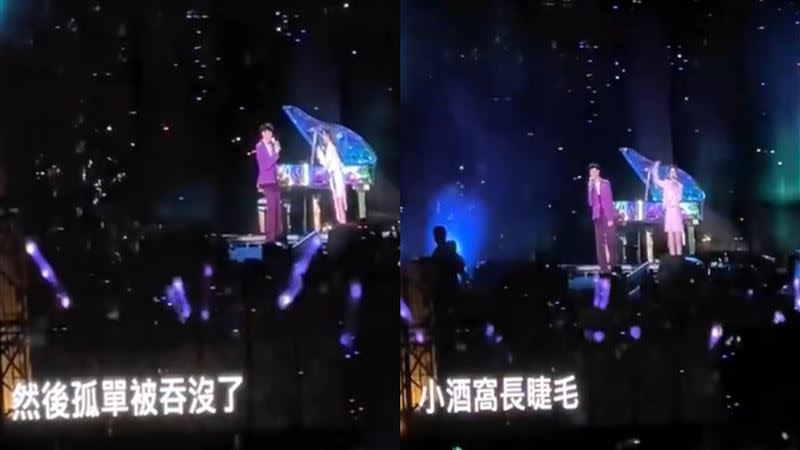 林俊傑邀蔡卓妍合唱《小酒窩》，喚醒許多人的青春回憶掀。（圖／翻攝自微博）