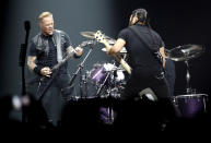 <p>Metallica have never won in this category, despite being a multiplatinum act since before the category was introduced in 1994. That should change this year with a win for <i>Hardwired…to Self-Destruct</i>. (Photo: Francois Guillot/AFP/Getty Images) </p>