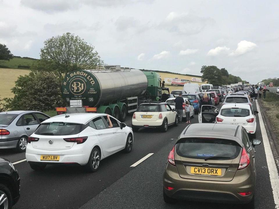 A “serious” accident brought the M6 motorway in Staffordshire and Cheshire to a near standstill.All four northbound lanes between junction 15 for Stoke and junction 16 for Crewe were closed, Highways England said around 1pm.Congestion stretched back at least 13 miles, the agency tweeted, warning of an hour-long waiting time.Three southbound lanes were also closed.All lanes reopened around 4.30pm.The Central Motorway Police Group advised motorists to avoid the area.“Please avoid the M6 Northbound between junctions 15 and 16, we are dealing with an incident there and traffic is at a standstill,” the CMPG tweeted.“We will update you as soon as we can, thank you in advance for your patience and understanding.”The group later tweeted: “We have opened one lane to allow traffic to pass. Thank you for your patience.”