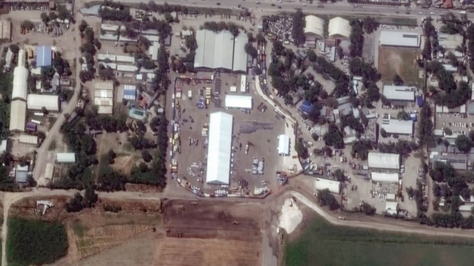 Satellite imagery captured on May 20 by Maxar Technologies, obtained by CNN, shows a significant construction close to the airport since mid-May. - Maxar Technologies