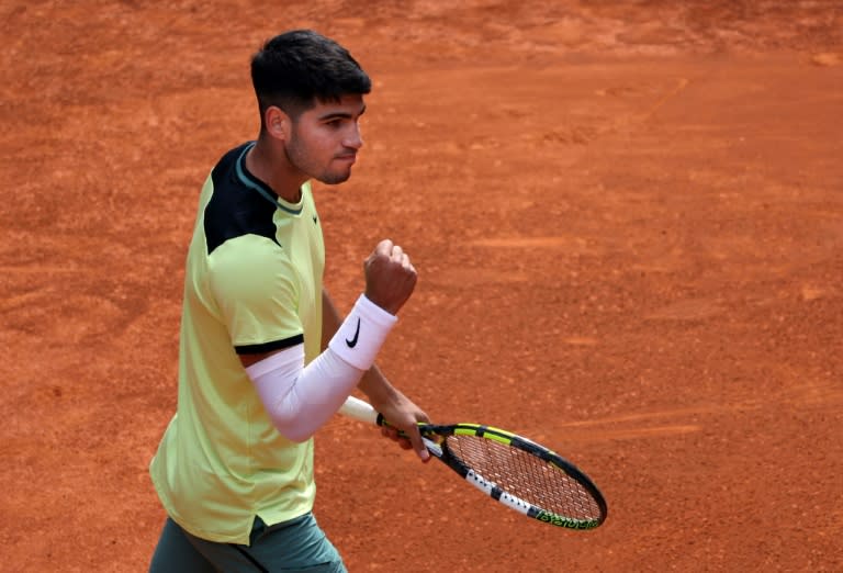 Carlos Alcaraz is hunting for his third consecutive Madrid Open title and beat Alexander Shevchenko on Friday to make the third round (Thomas COEX)