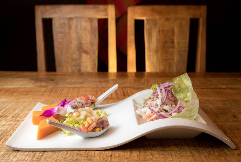 At Ceviche Arigato, a variety of authentic Peruvian ceviches. 