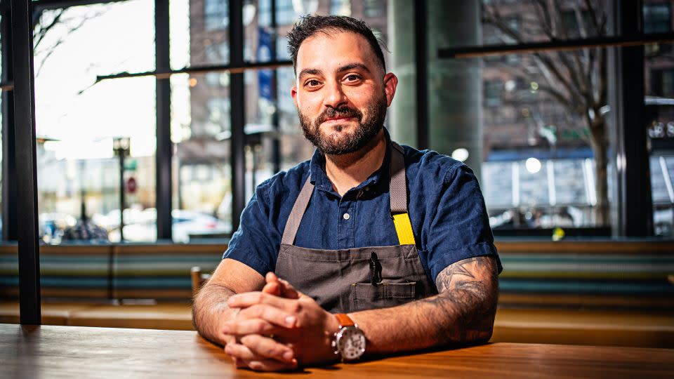 Michael Rafidi won the Outstanding Chef award. His DC restaurant Albi features cuisine that draws on his Palestinian roots. - Scott Suchman/The Washington Post/Getty Images