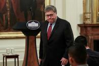 U.S. Attorney General Barr arrives as President Trump holds law enforcement event at the White House in Washington