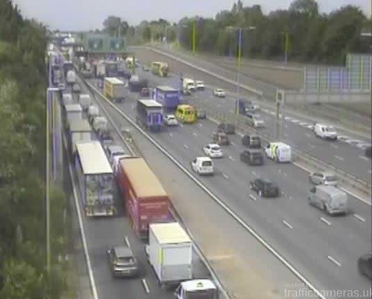 Congestion approaching Dartford (traffic cameras)