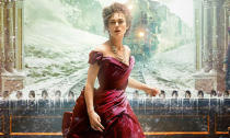 Kiera Knightley, as seen in the poster for "Anna Karenina", in a red gown by Oscar-nominated Costume Designer Jacqueline Durran.