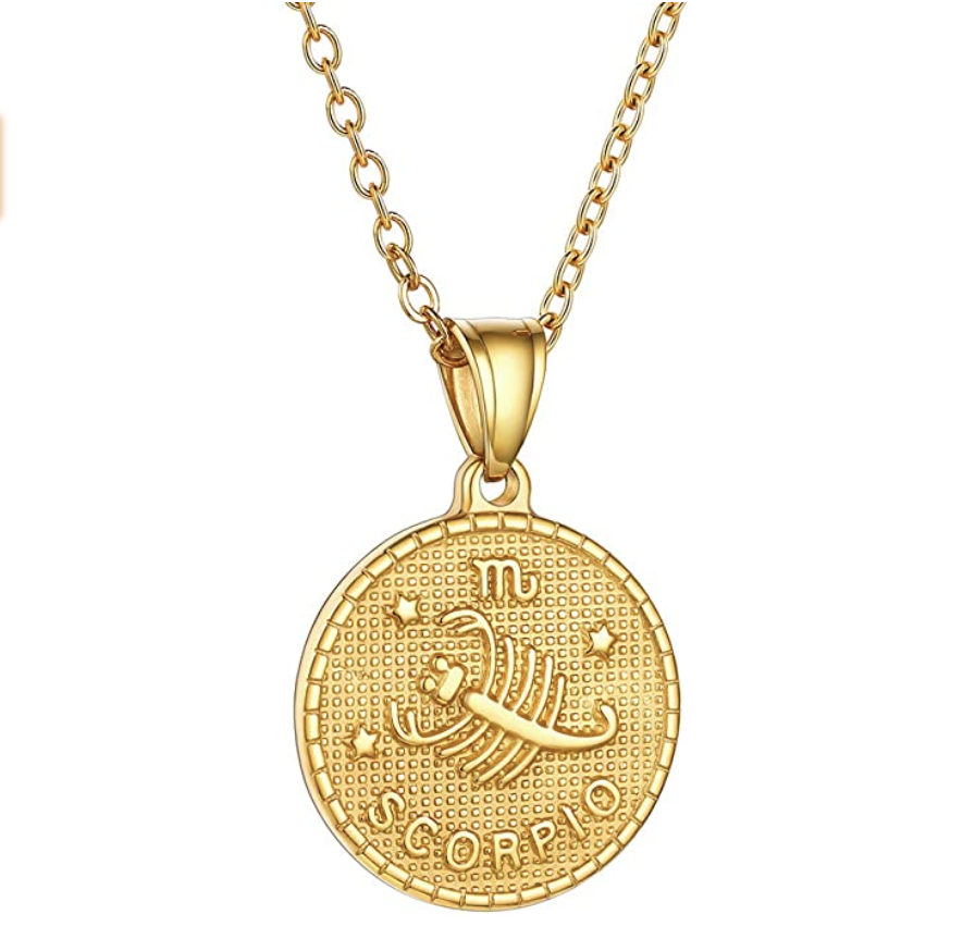 <p>Zodiac Coin Charm Necklace</p><p>amazon.com</p><p>$12.99</p><p><a href="https://www.amazon.com/dp/B07WX77ZN9?tag=syn-yahoo-20&ascsubtag=%5Bartid%7C10065.a.20368%5Bsrc%7Cyahoo-us" rel="nofollow noopener" target="_blank" data-ylk="slk:Shop Now;elm:context_link;itc:0;sec:content-canvas" class="link ">Shop Now</a></p><span class="copyright">amazon.com</span>